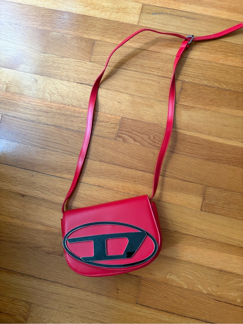FAKE DEISEL Red Leather Crossbody Bag